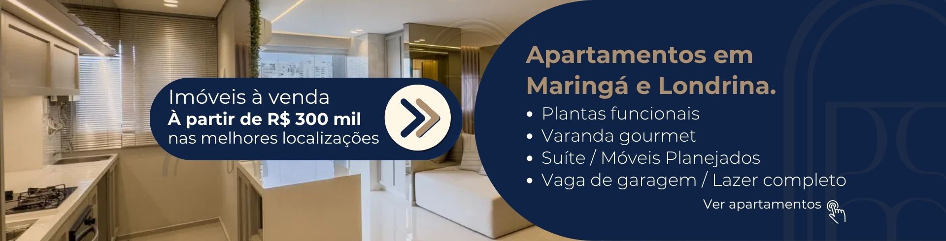 Banner 1 apartamentos Maring&aacute; e Londrina